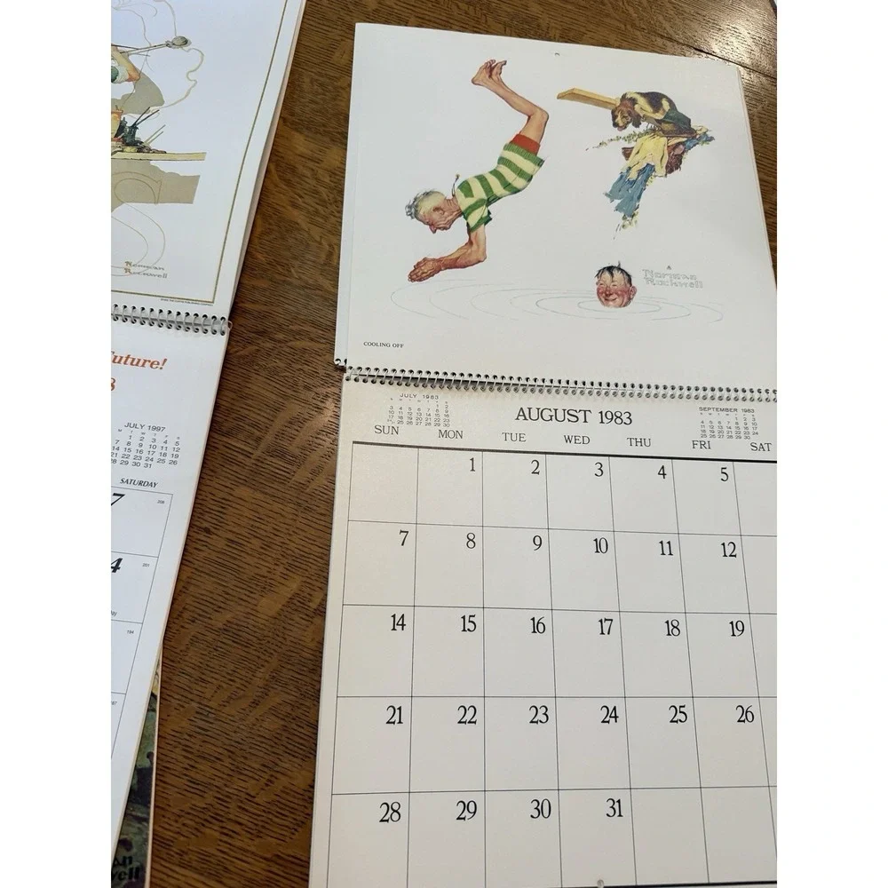 Lot Of 3 Original Norman Rockwell Calendars READ